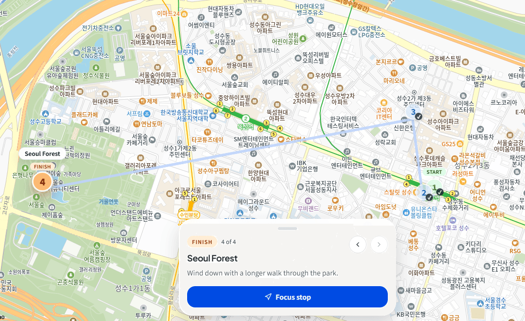 Koroam route map preview